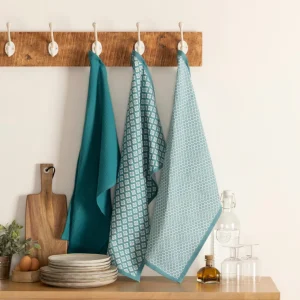 Set of 3 kitchen towels Blue - 70 x 45 x 0,3 cm*Vipshopboutic Outlet