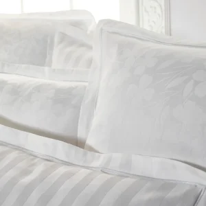 Taie de traversin - tissé Jacquard - Petites Fleurs blanc*Cacharel Clearance
