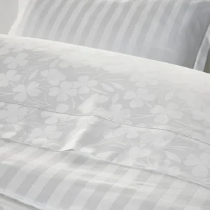 Taie de traversin - tissé Jacquard - Petites Fleurs blanc*Cacharel Clearance