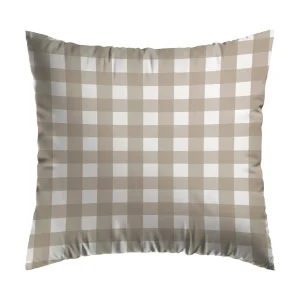 Taie d'oreiller coton Vichy - Taupe*Chevignon Discount