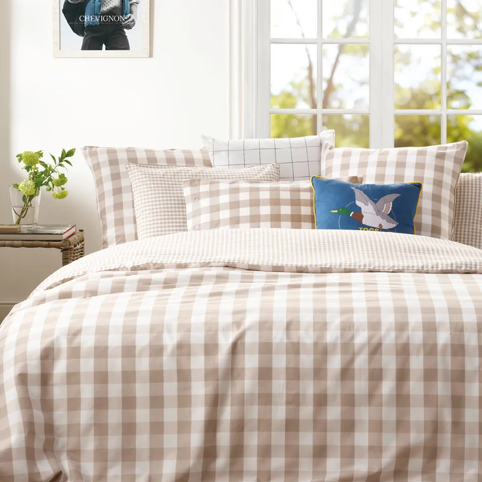 taie_doreiller_coton_vich_2-1.webp Taie d'oreiller coton Vichy - Taupe*Chevignon Discount