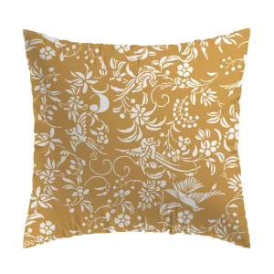 Taie d'oreiller satin de coton Birds Jaune*Cacharel Discount