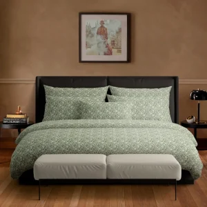 Taie(s) cotton satin - Fleurs Vert*Chevignon Clearance