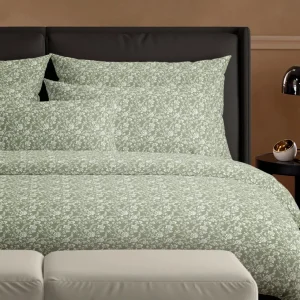Taie(s) cotton satin - Fleurs Vert*Chevignon Clearance