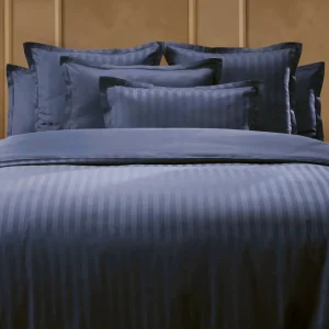 Taie(s) cotton satin - tissé Jacquard - rayures bleu foncé*Chevignon New