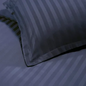 Taie(s) cotton satin - tissé Jacquard - rayures bleu foncé*Chevignon New