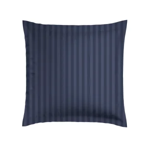 Taie(s) cotton satin - tissé Jacquard - rayures bleu foncé*Chevignon New