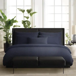 Taie(s) d'oreiller - Jacquard tissé - rayures bleu foncé*Cacharel Sale