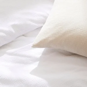 Taie(s) d'oreiller gaze de coton - Uni Blanc*Maison Héritage Outlet