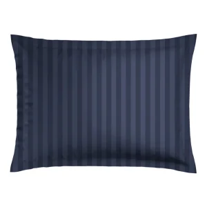 Taie(s) d'oreiller satin de coton Jacquard woven - Bleu foncé*Maison Héritage Outlet