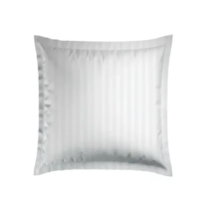 Taie(s) d'oreiller satin de coton rayure tissé Jaquard - Blanc*Maison Héritage Sale