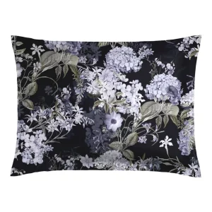 Taie(s) d'oreiller satin de coton - Hortensia Bleu foncé*Maison Héritage New