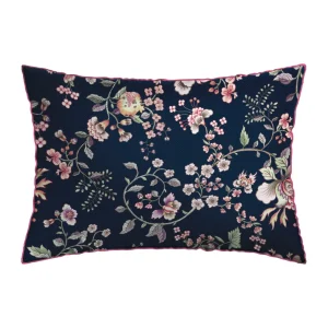 Taie(s) d'oreiller satin de coton - Murmure floral Bleu foncé / Rose*Rodier Best