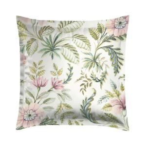 Taie(s) d'oreiller satin de coton - Fleurs de la forêt Vert*Maison Héritage Fashion