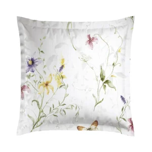 Taie(s) d'oreiller satin de coton - Prairie de fleurs sauvages Blanc*Cacharel Discount