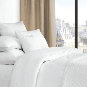 Taie(s) d'oreiller satin de coton - Uni blanc*Maison Héritage Fashion