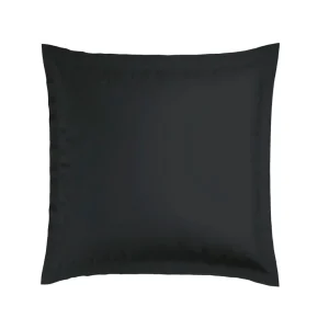 Taie(s) d'oreiller satin de coton rayure tissé Jacquard - Noir*Maison Héritage New