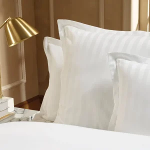 Taie(s) d'oreiller satin de coton - Rayure tissé Jacquard - Blanc*Chevignon Fashion