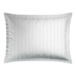 Taie(s) d'oreiller satin de coton rayure tissé Jacquard - Blanc*Rodier Outlet