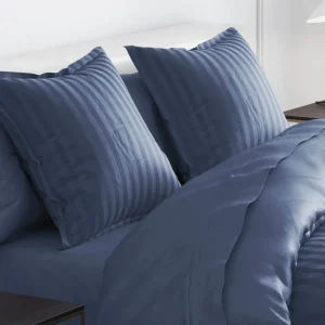 Taie(s) d'oreiller satin de coton rayure tissé jacquard - Bleu*Cacharel Fashion
