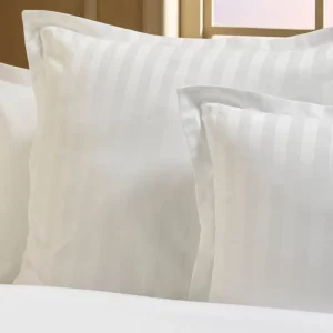Taie(s) d'oreiller satin de coton - Rayure tissé Jacquard - Blanc*Chevignon Fashion