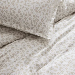 Taie(s) d'oreiller satin de coton - Eglantine Blanc / Taupe*Cacharel Fashion