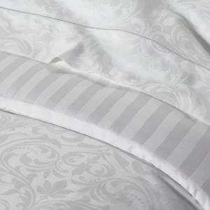 Taie(s) d'oreiller satin de coton - Baroque blanc*Maison Héritage Discount