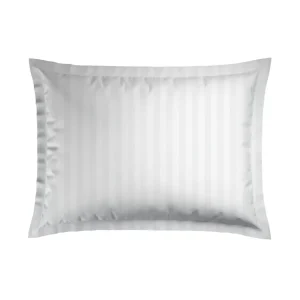 Taie(s) d'oreiller satin de coton rayure tissé jacquard - Blanc*Cacharel Online