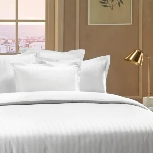Taie(s) d'oreiller satin de coton - Rayure tissé Jacquard - Blanc*Chevignon Fashion