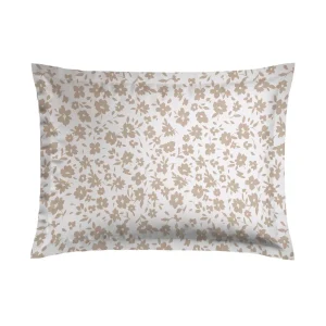 Taie(s) d'oreiller satin de coton - Eglantine Blanc / Taupe*Cacharel Fashion