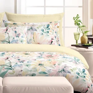 Taie(s) d'oreiller satin de coton - Douceur florale Jaune*Cacharel Fashion