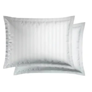 Taie(s) d'oreiller satin de coton - Rayure tissé Jacquard - Blanc*Chevignon Fashion