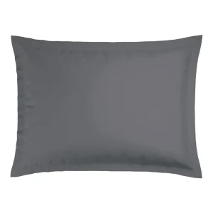 Taie(s) d'oreiller satin de coton rayure tissé Jaquard - Gris foncé*Maison Héritage New