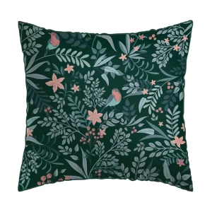 Taie(s) d'oreiller satin de coton - Harmonie des oiseaux Vert*Rodier New