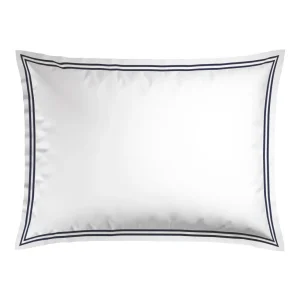 Taie(s) d'oreiller satin de coton - Paris Bleu foncé / Blanc*Maison Héritage Fashion