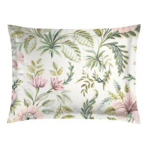 Taie(s) d'oreiller satin de coton - Fleurs de la forêt Vert*Maison Héritage Fashion