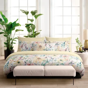 Taie(s) d'oreiller satin de coton - Douceur florale Jaune*Cacharel Fashion