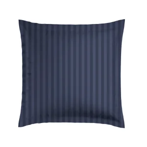 Taie(s) d'oreiller satin de coton Jacquard woven - Bleu foncé*Maison Héritage Outlet