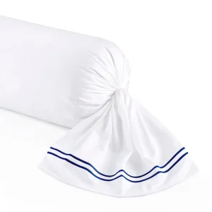 Taie(s) d'oreiller satin de coton - Paris Bleu foncé / Blanc*Maison Héritage Fashion