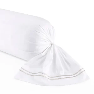 Taie(s) d'oreiller satin de coton - Paris Taupe / Blanc*Maison Héritage Fashion