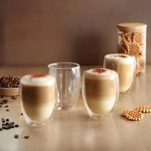 4 verres à café/thé à double paroi – verre – 350 ml*Brandt Discount
