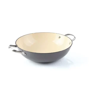 Wok en fonte structure nid d'abeille 30 cm en gris*Sauter Outlet