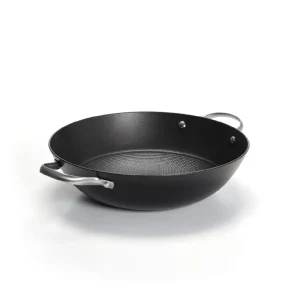 Wok en fonte structure nid d'abeille 30 cm en noir*Sauter Sale